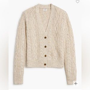 JCrew Donegal Cable cardigan sweater in autumn neps